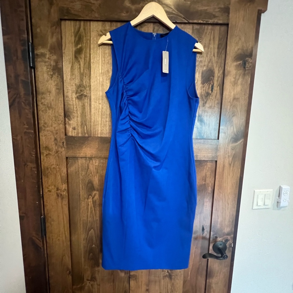 J.CREW 365, NWT, woman’s size 12, royal blue dress. Back zip eye clip closure.
